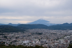 秦野市街と富士山
