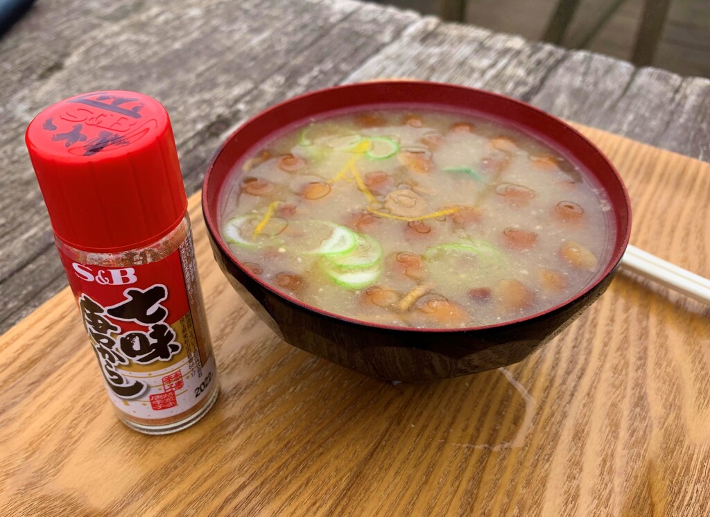陣馬山のなめこ汁