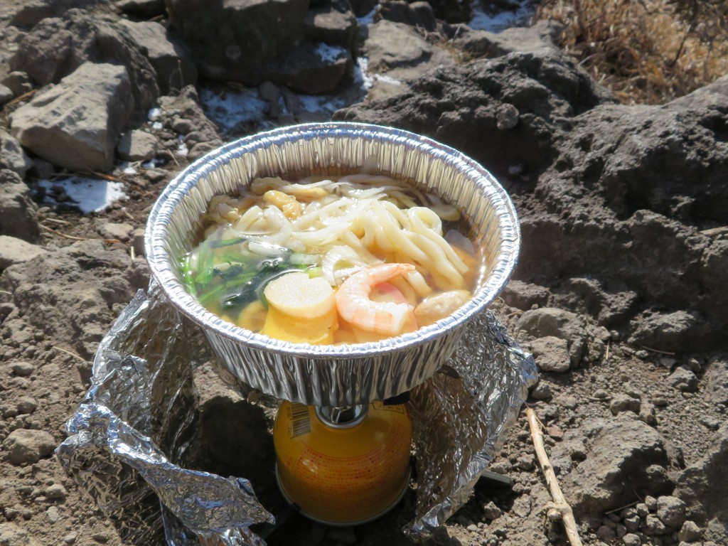 金時山にてうどん