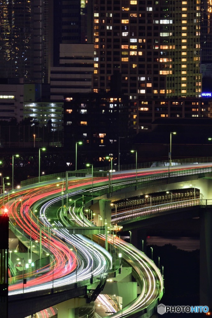 光跡・首都高速道路