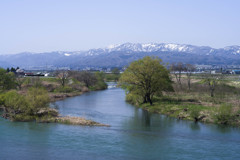 春の阿賀川