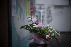 店頭に花を