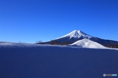 富士の元でも雪積もる