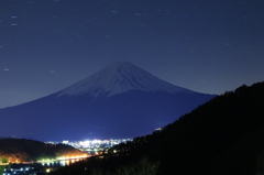 河口湖と富士夜景2