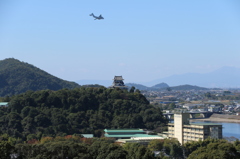 犬山城とair show