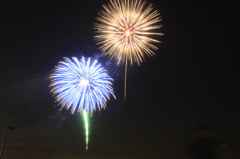 花火大会　夜空に輝く円