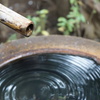 日本庭園の竹水栓