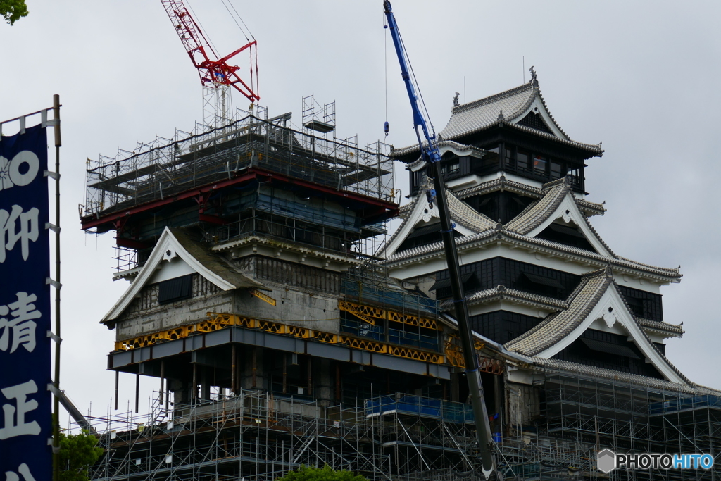 熊本城再建途中