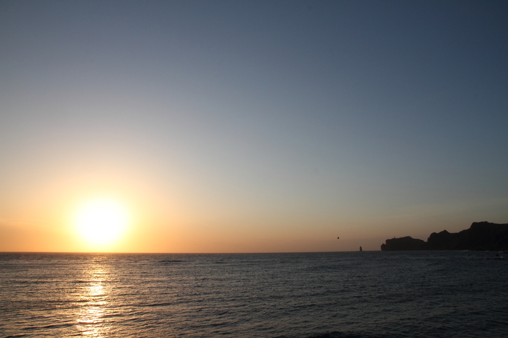 積丹半島の夕陽