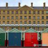 colourful beach huts