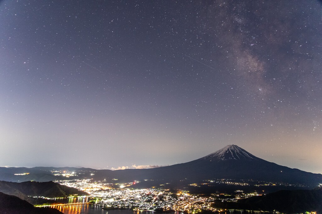 富士山と天の川