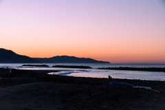 夕焼けの海岸