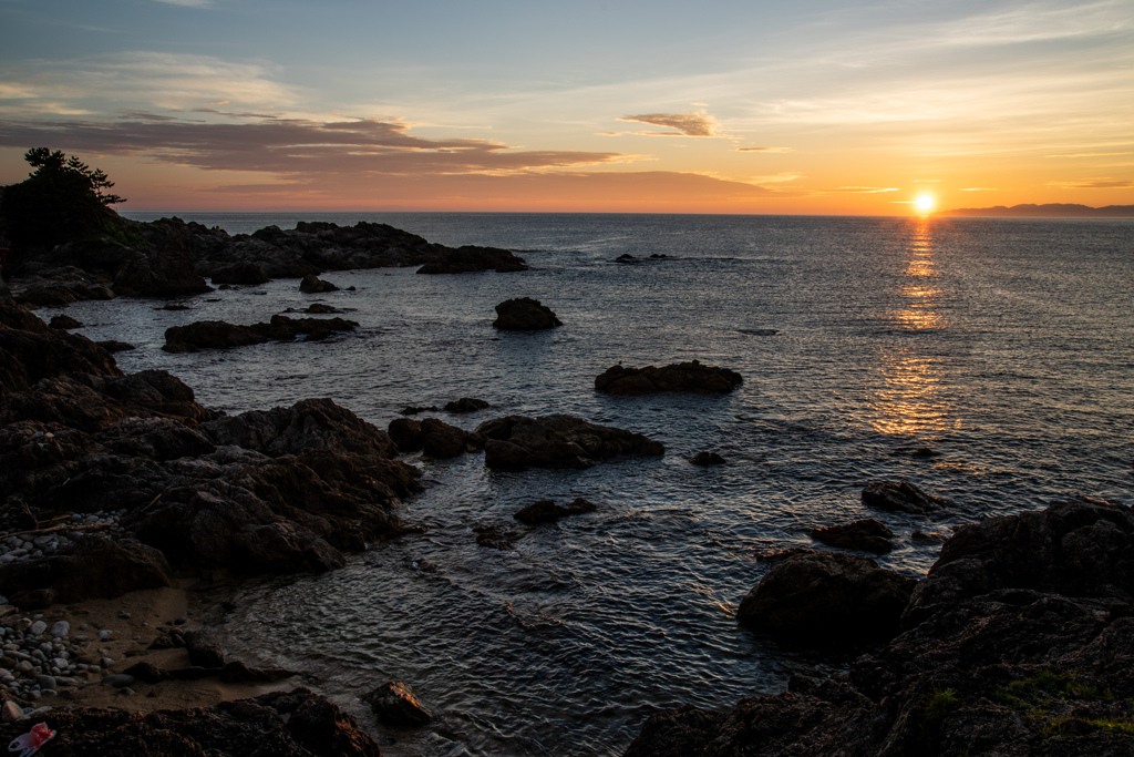 笹川流れの夕焼け