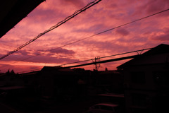 真紅の夕焼け