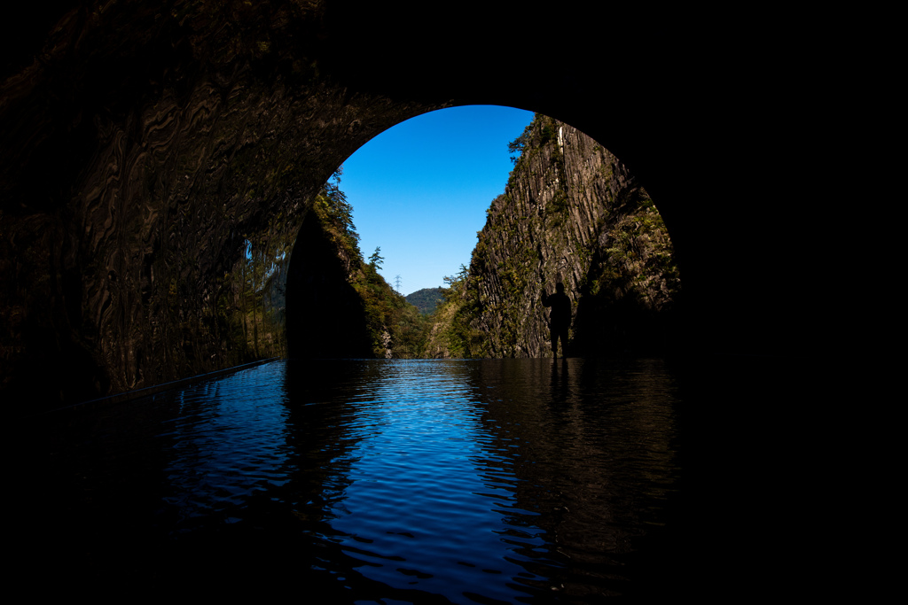 清津峡にて