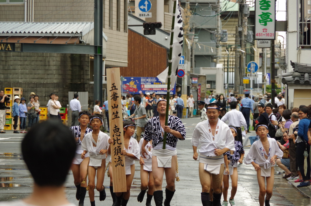 五番山笠恵比須流の招き板(博多祇園山笠 2016 追山ならし)