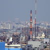 東扇島 煙突作業中
