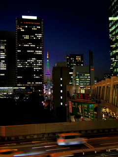 竹芝通りの隙間から東京タワーを