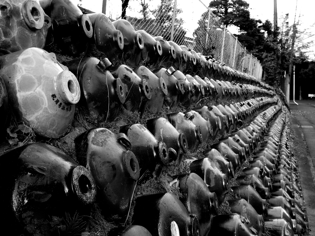 味醂瓶の土留め