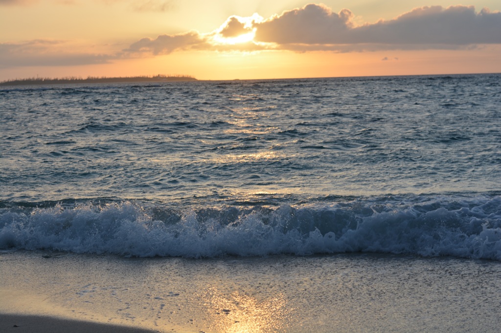 夕陽と海