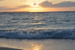 夕陽と海