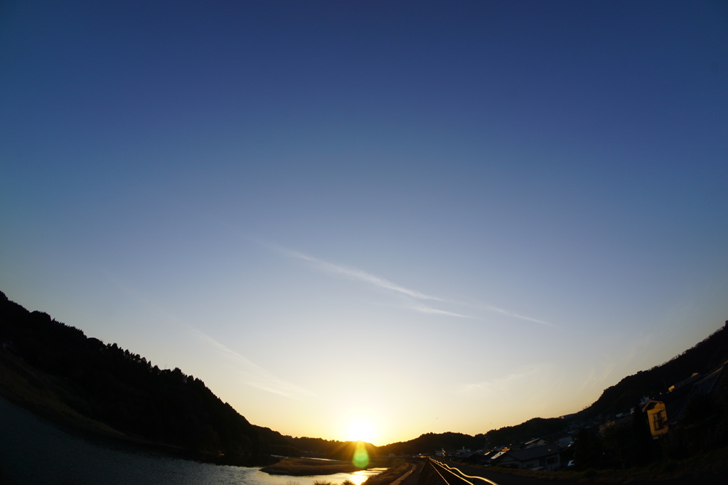 大淀川の夕暮れ (2015/2/20夕方)