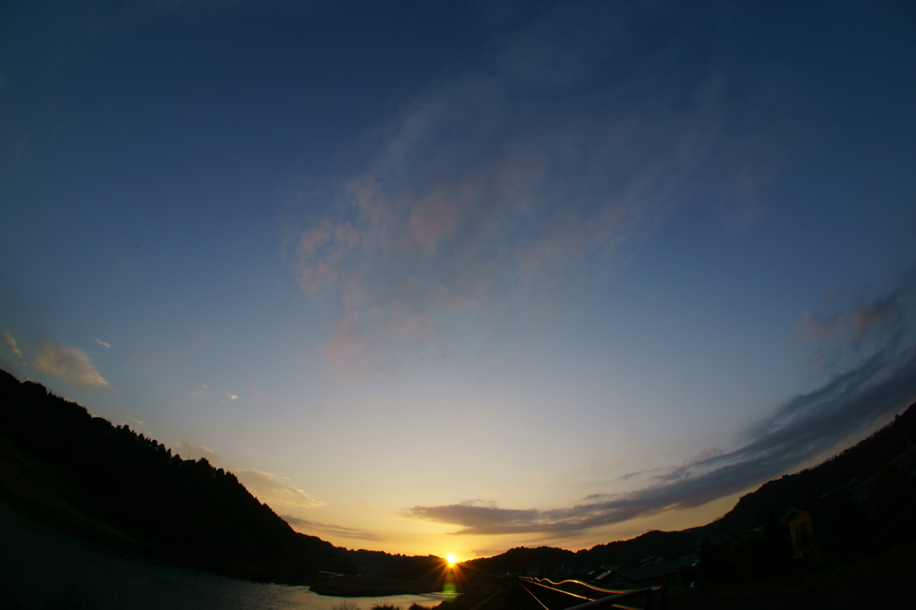 大淀川の夕暮れ (2015/2/23夕方)