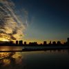 夕暮れの影