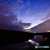 川の夕景