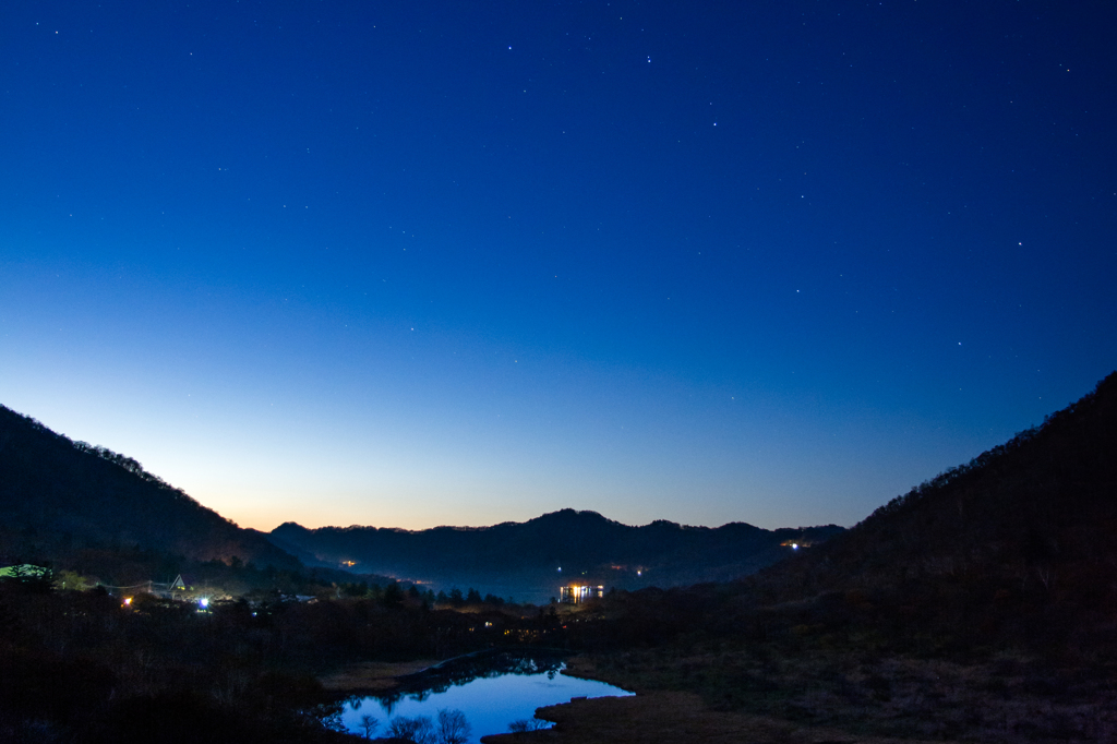 赤城山覚満淵の夜空