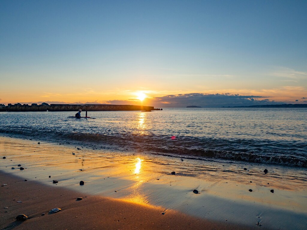 森戸海岸の夕暮れ