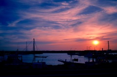 保田漁港夕景　其の一