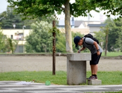 虫取りの休憩