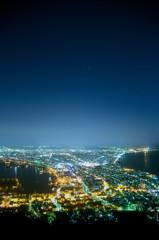 函館山と星空