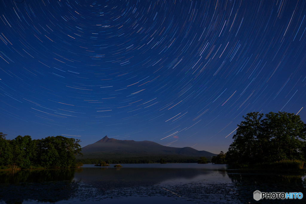 大沼で星空