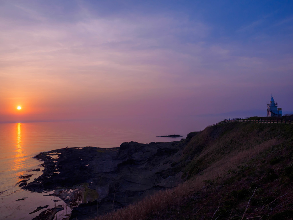 かもめ島からの夕陽