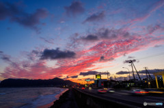 函館山と夕焼け