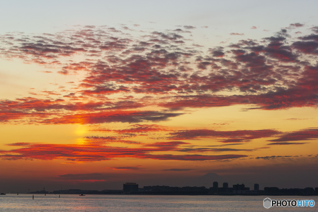 茜浜からの夕焼け