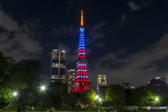東京タワー　星条旗カラー