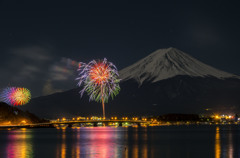 河口湖冬花火