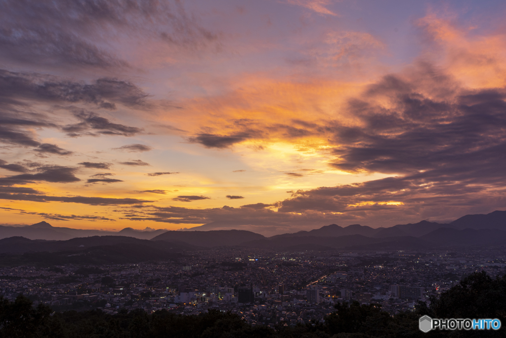 台風一過の夕景