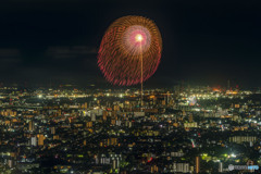 二尺玉と夜景