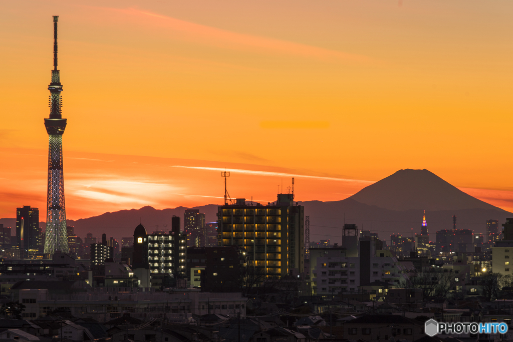 市川からの富士山