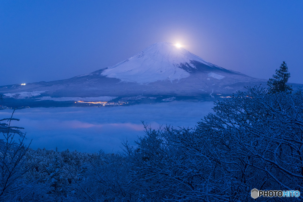 霧氷の中のパール富士