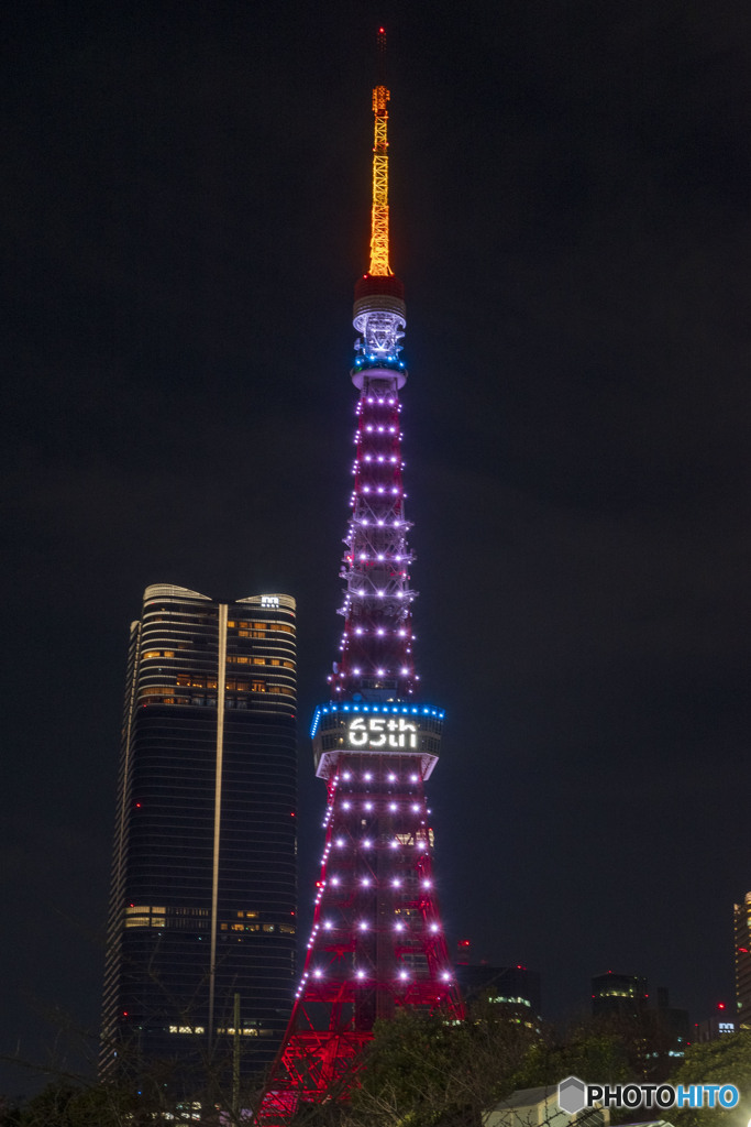 東京タワー開業６５周年ライトアップ