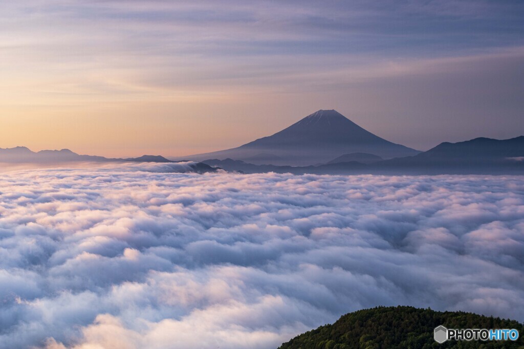 朝日差す雲海