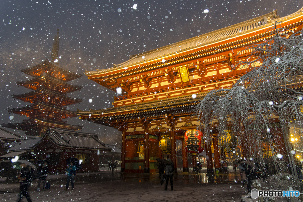 浅草寺　雪景色２