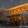 浅草寺　雪景色２