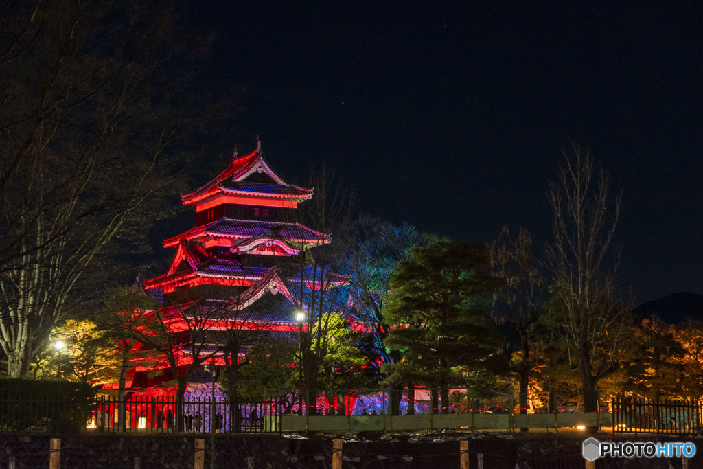 松本城プロジェクションマッピング３