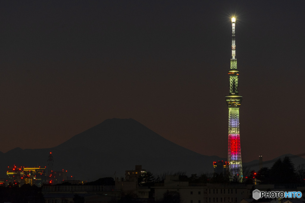 正月色スカイツリー